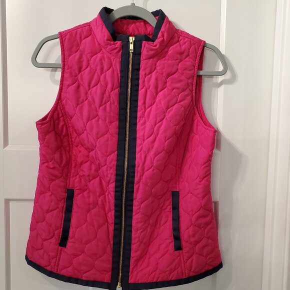 Crown & Ivy Pink Quilted Vest with Elephant Lining Small - Picture 1 of 6